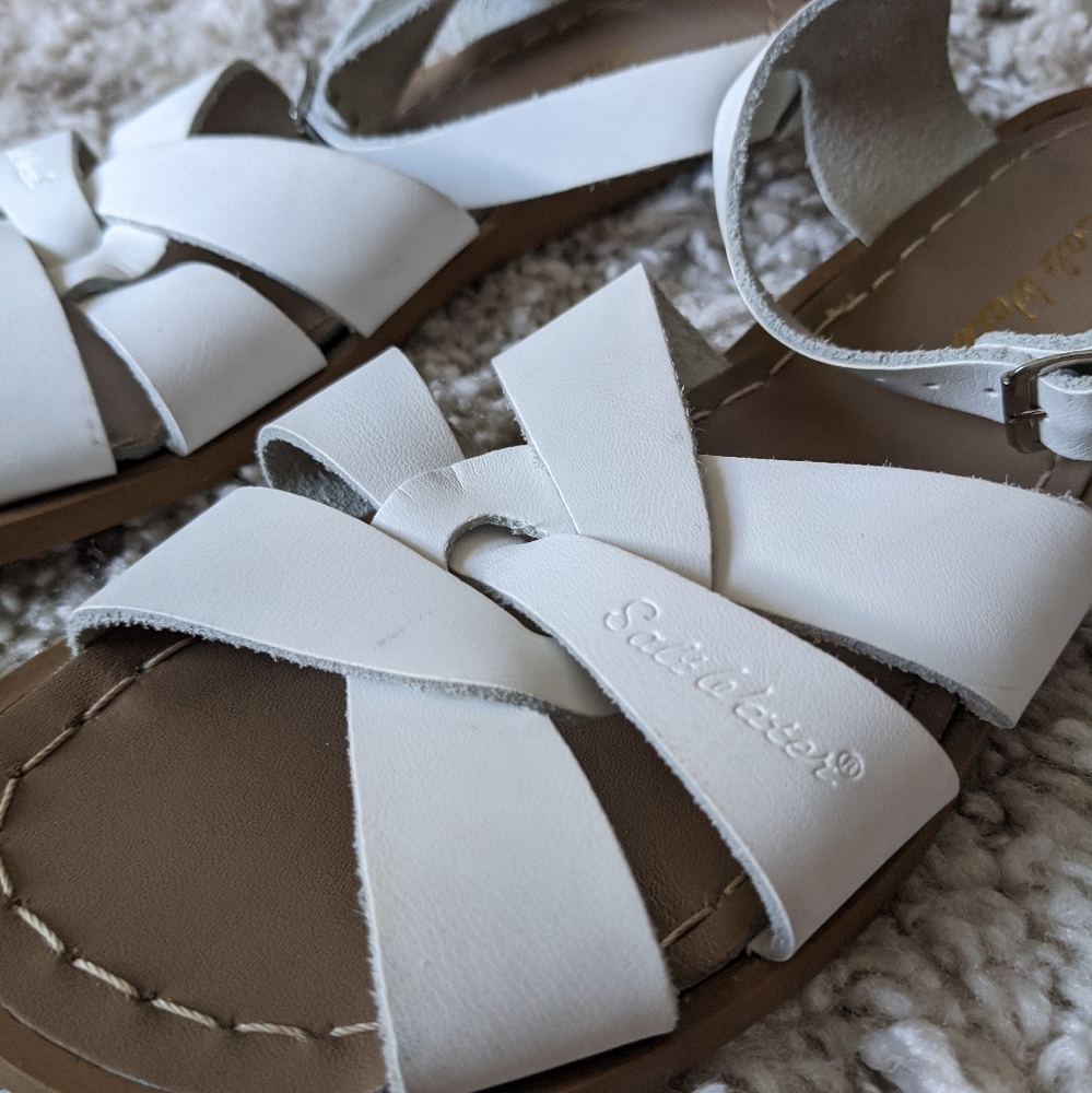 White Leather Salt Water Sandals size 7.5